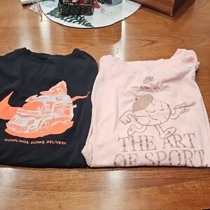 Nike Black and Pink Graphic Tees